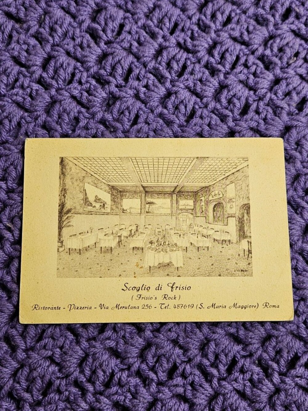 Scoglio di Frisio Frisio's Rock Restaurant Rome Postcard